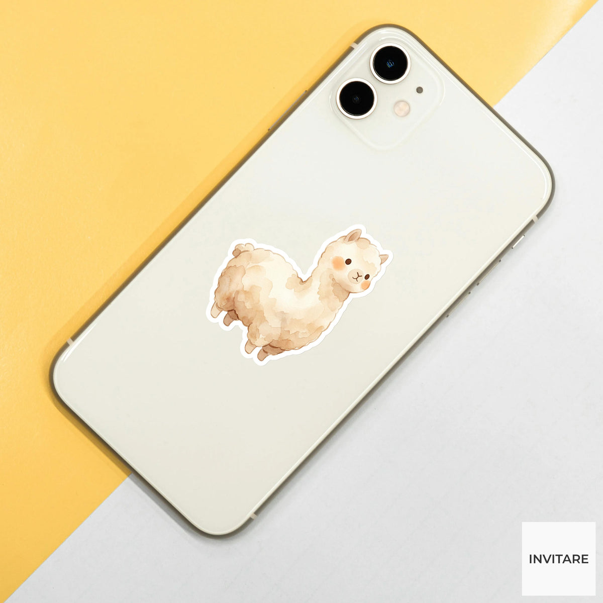 Whimsical Watercolor Alpaca Sticker Mellow Llama Decal for Journal Planner Laptop Stationery Gift