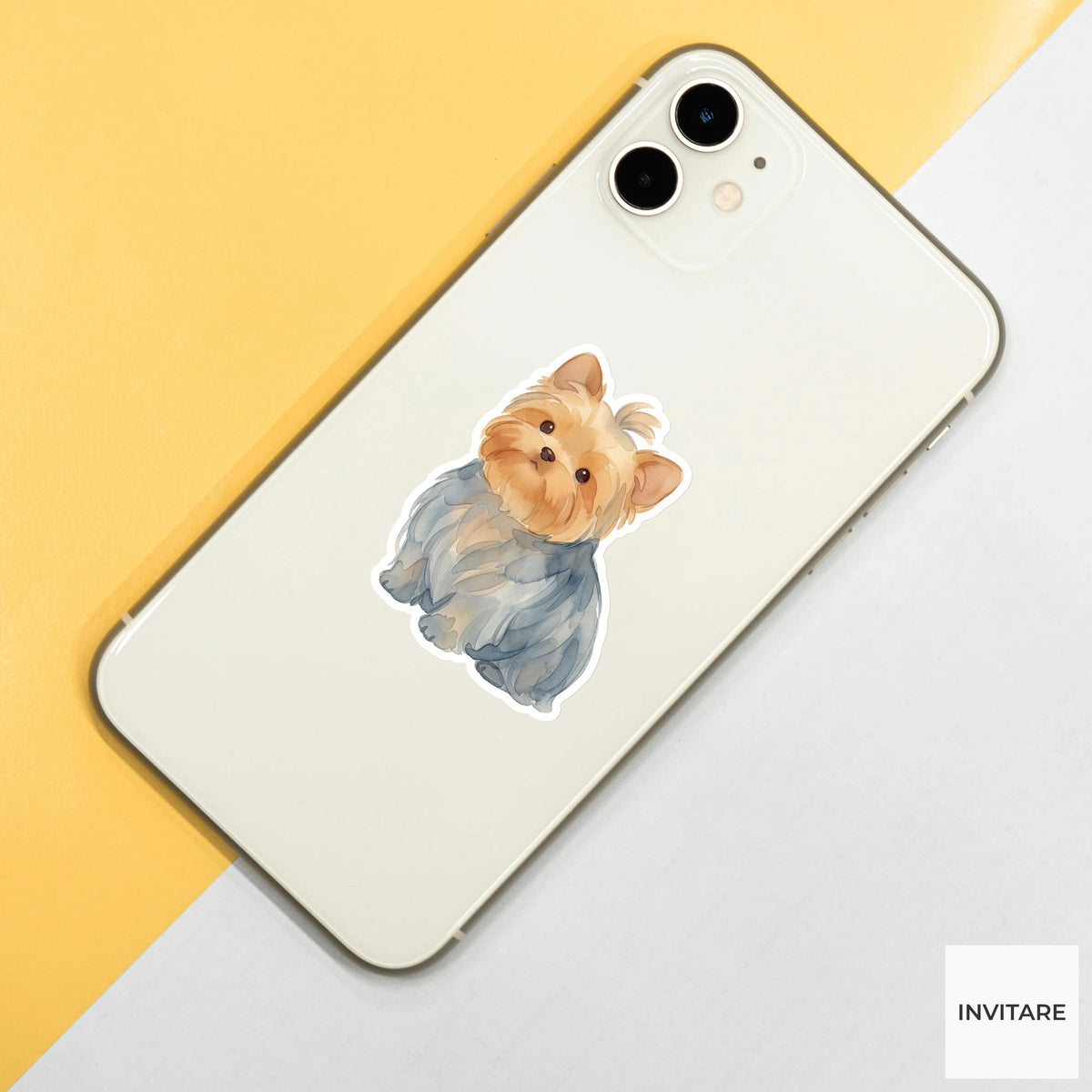 Yorkie Sticker Watercolor Mellow Silky Yorkshire Terrier Decal for Journal Planner Laptop Gift