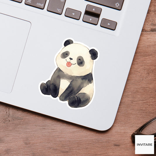 Panda Sticker Watercolor Mellow Happy Blep Bear Decal for Journal Planner Gift Stationery Art