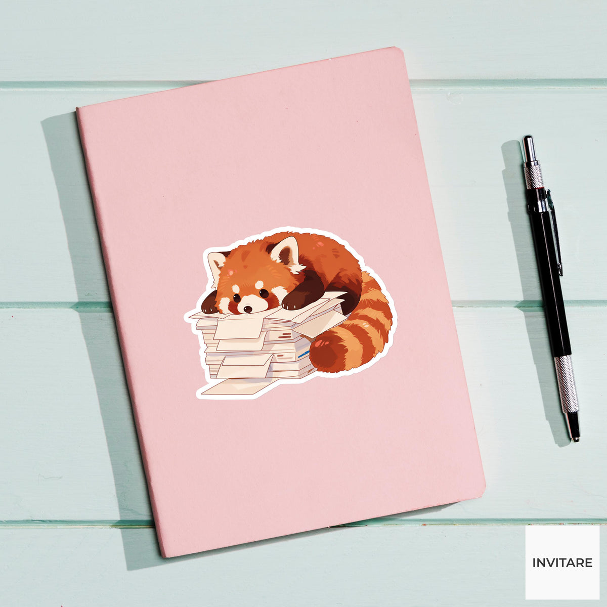 Red Panda Unopened Mail Sticker, Administrative Avoidance Animal Meme Laptop Water Bottle Decal