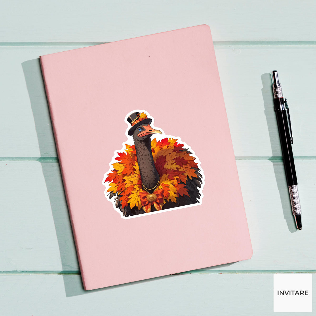 Cassowary Hayride Costume Sticker, Overdressed Halloween Meme Animal Laptop Water Bottle Decal