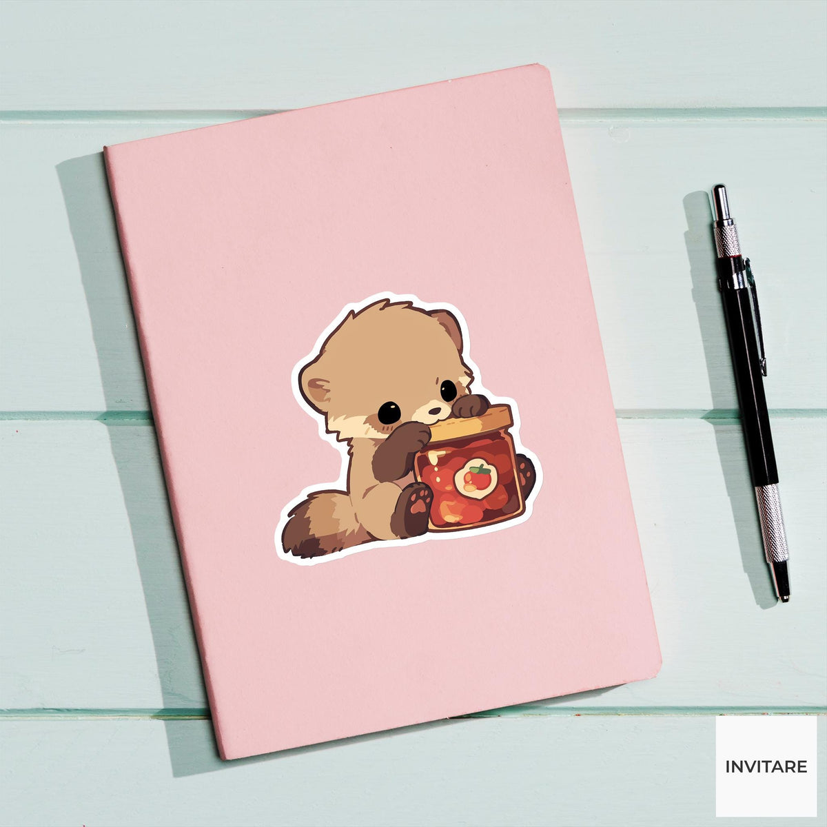 Kinkajou Stubborn Jam Sticker, Sweet Struggle Funny Animal Meme Laptop Water Bottle Decal