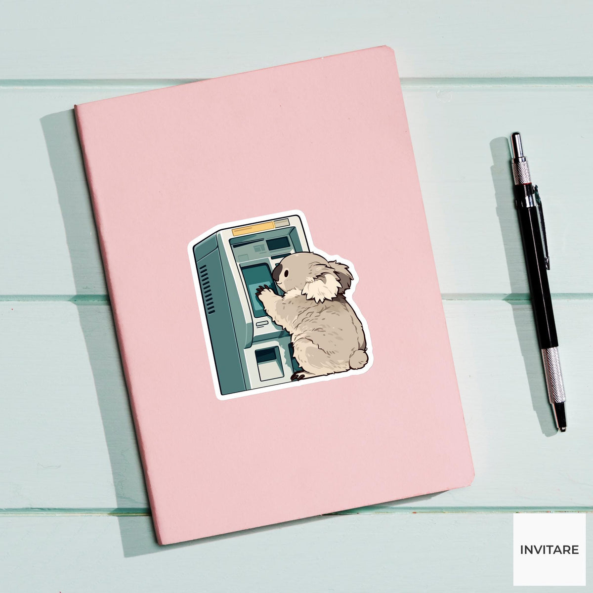 Koala Information Kiosk Sticker, Kawaii Animal Laptop Water Bottle Decal