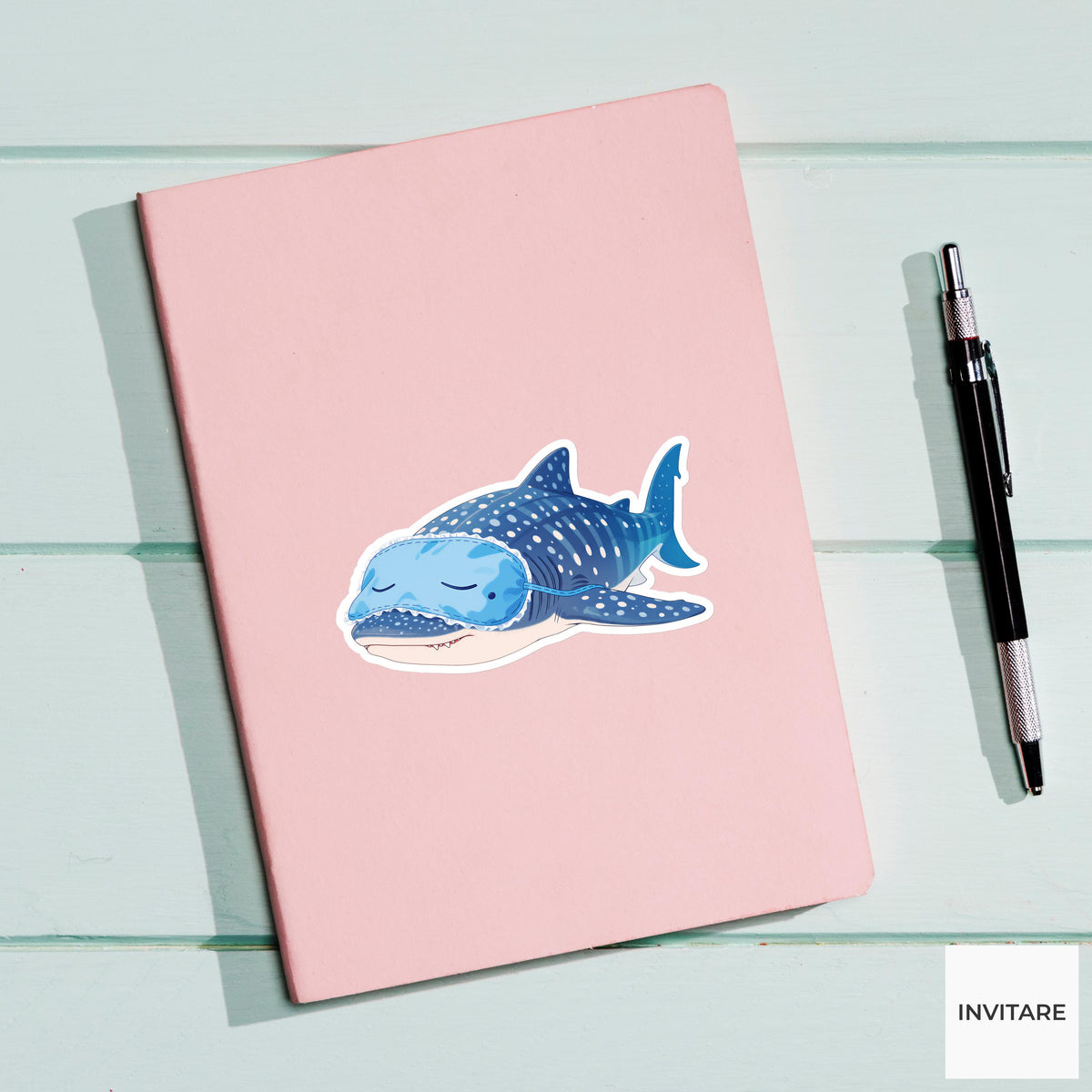 Whale Shark Sleep Mask Sticker, Ocean Do Not Disturb Animal Laptop Water Bottle Decal