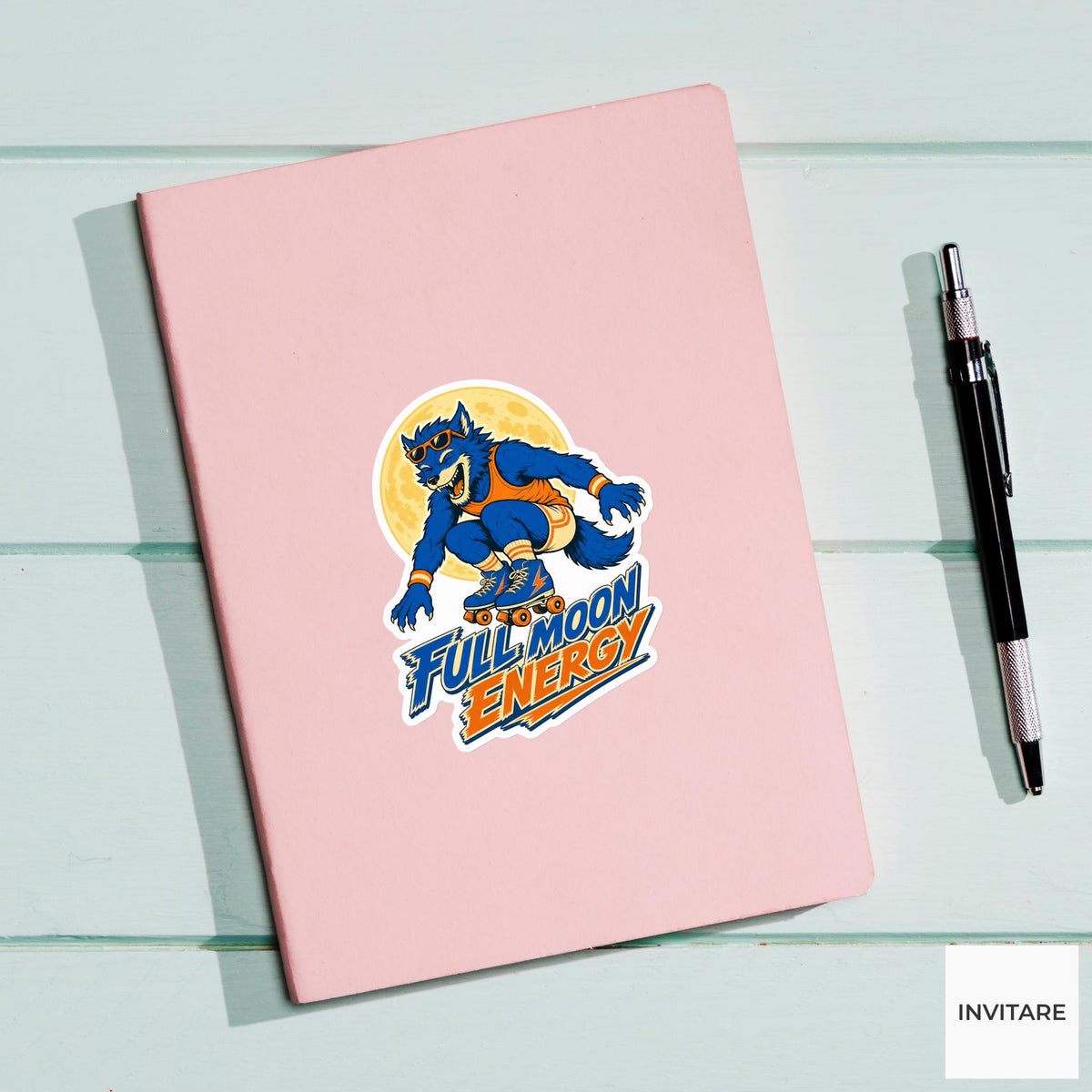 Full Moon Energy Sticker, Funny Spooky Halloween Laptop Bottle Planner Journal Gift