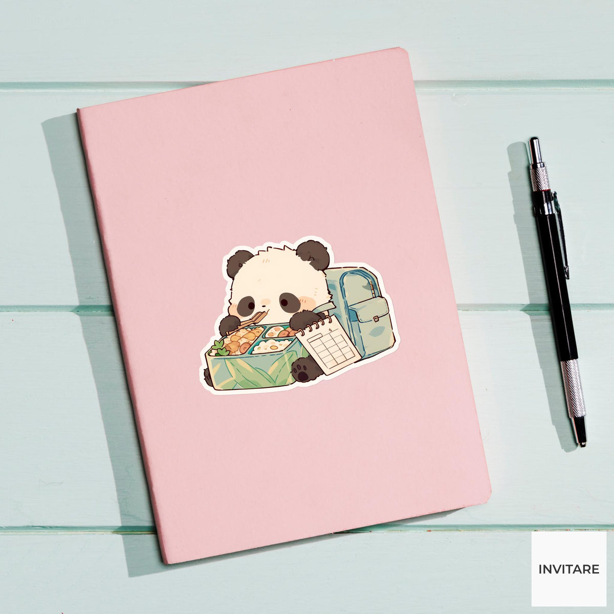 Panda Bento Lunch Student Sticker, Cute Kawaii Laptop Bottle Planner Journal Bento Gift