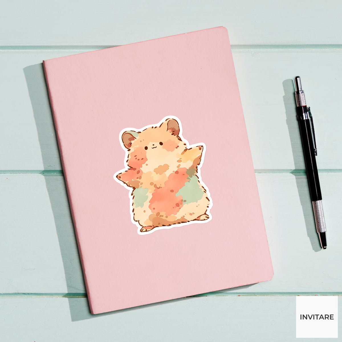 Quokka Warrior Three Yoga Sticker, Watercolor Laptop Planner Water Bottle Mindfulness Gift