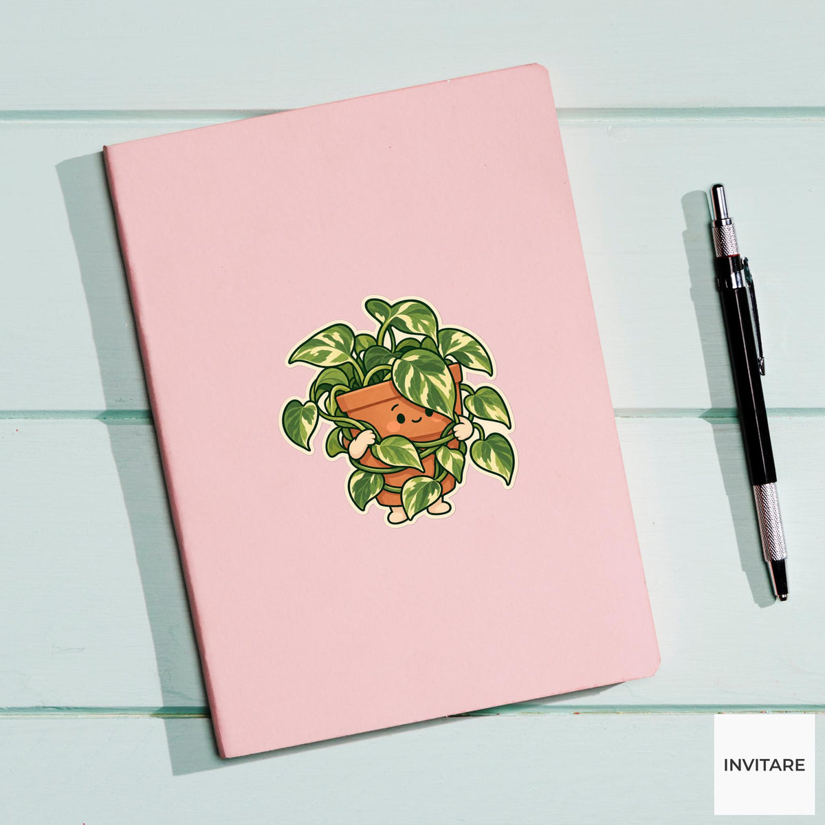 Pothos Cable Management Sticker, Office Mood Plant, Journal and Laptop Decor, Coworker Gift