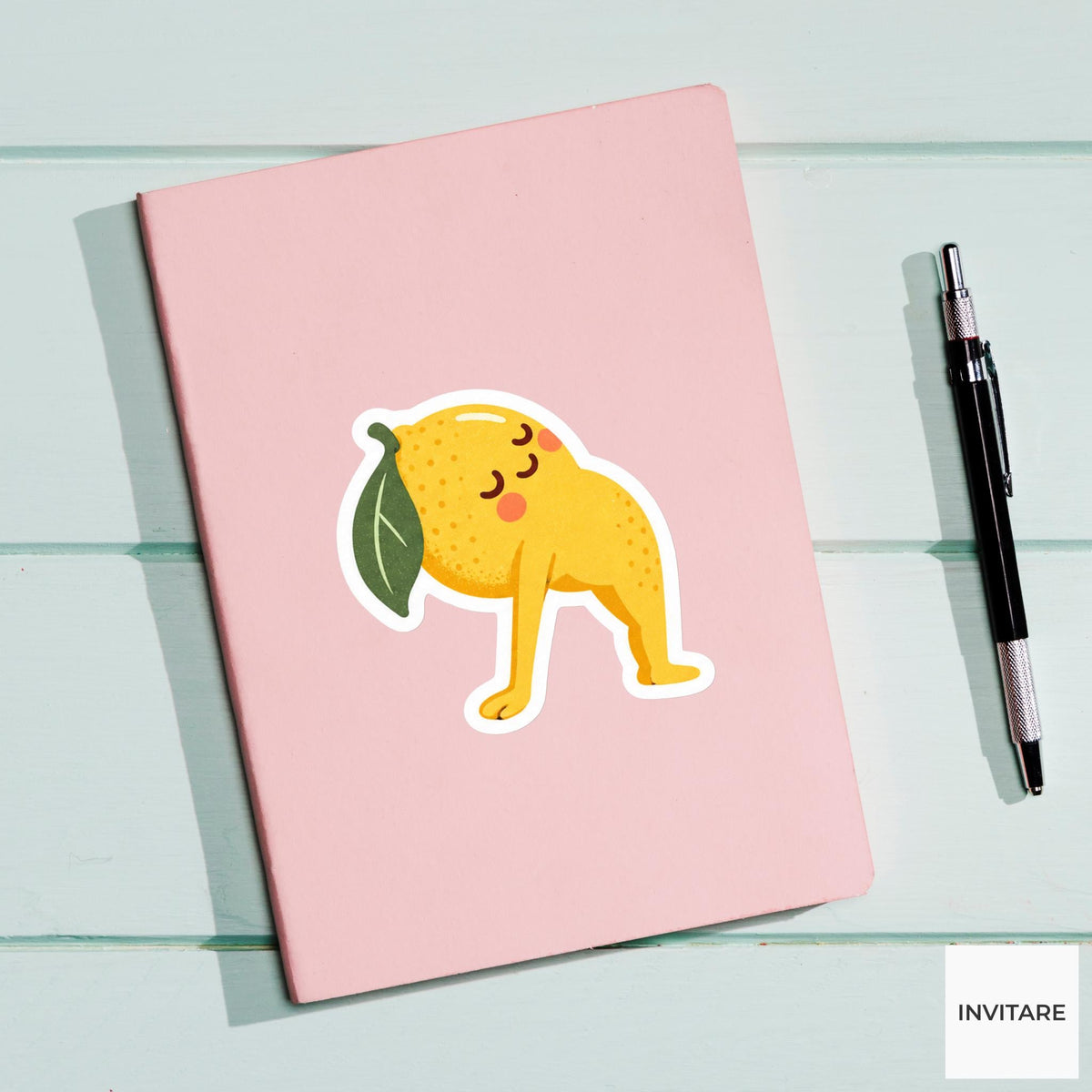 lemon doing a gentle standing backbend Vinyl Sticker