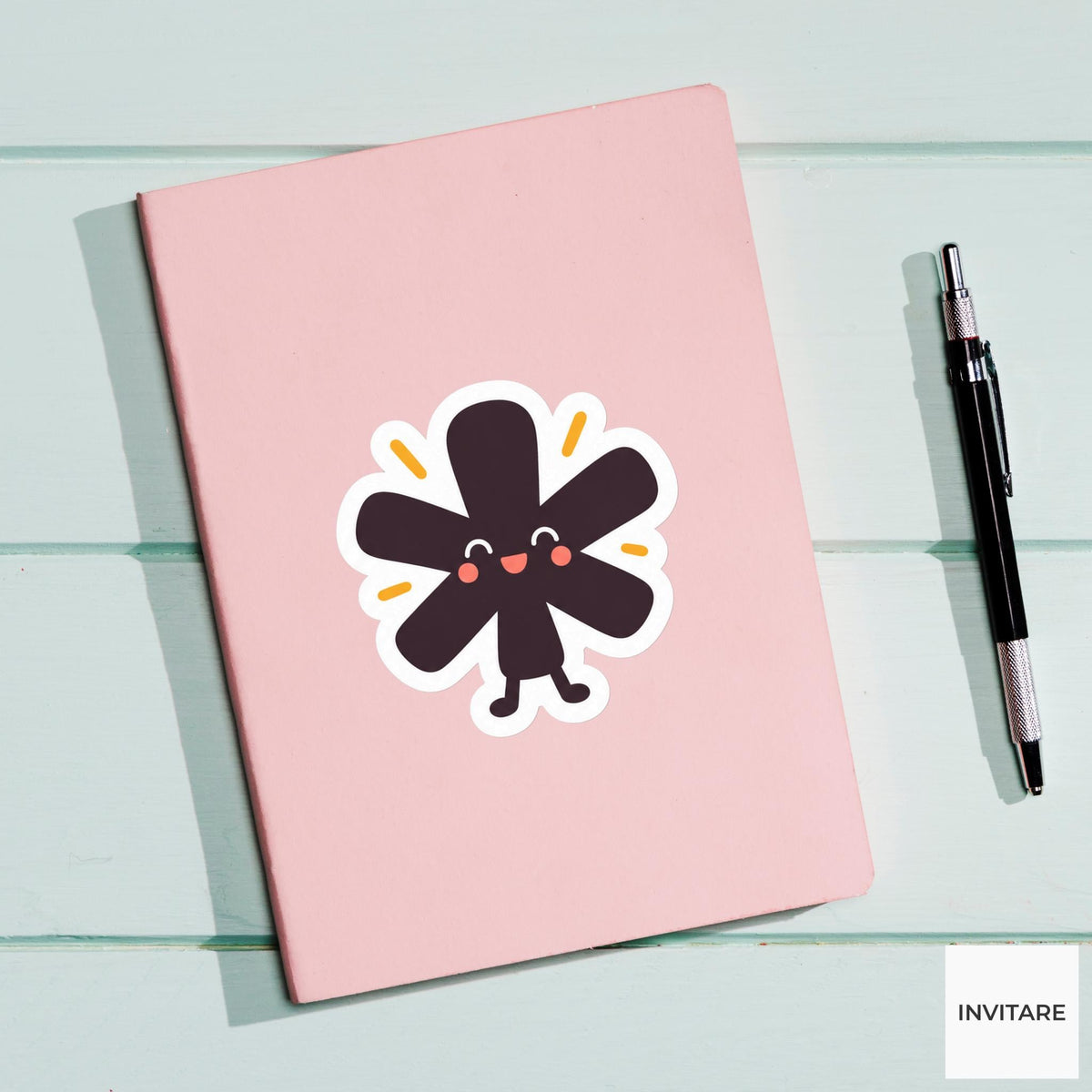 asterisk stretching its rounded arms like a tiny star Vinyl Sticker