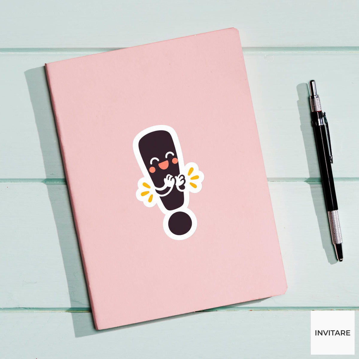 exclamation mark applauding with small hands Vinyl Sticker