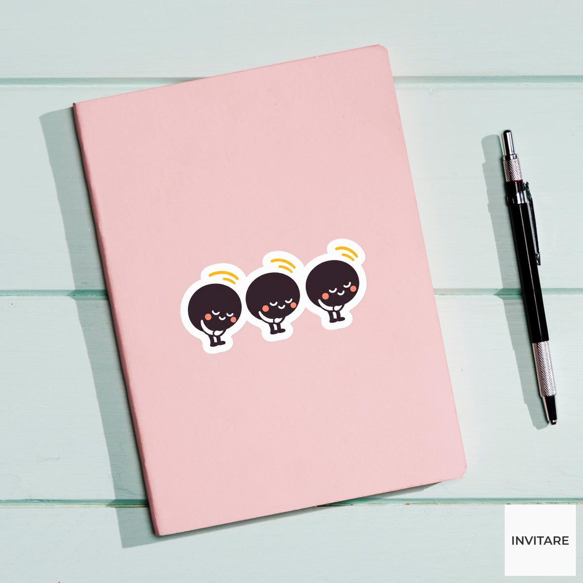 Three ellipsis dots bowing one after another Vinyl Sticker