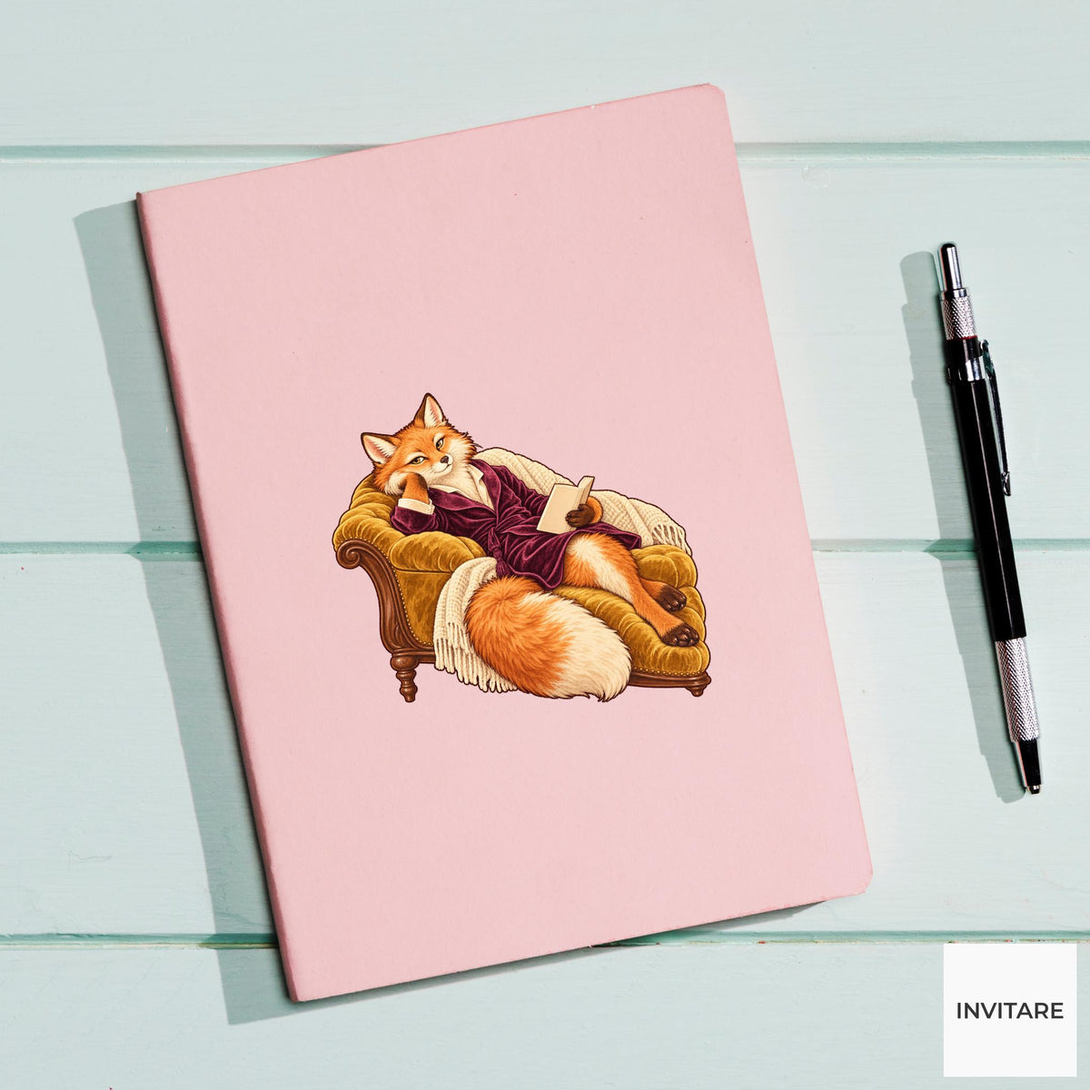 Wilde Fox Vinyl Sticker, Vintage Animal Portrait, Hand Drawn History Lover Gift