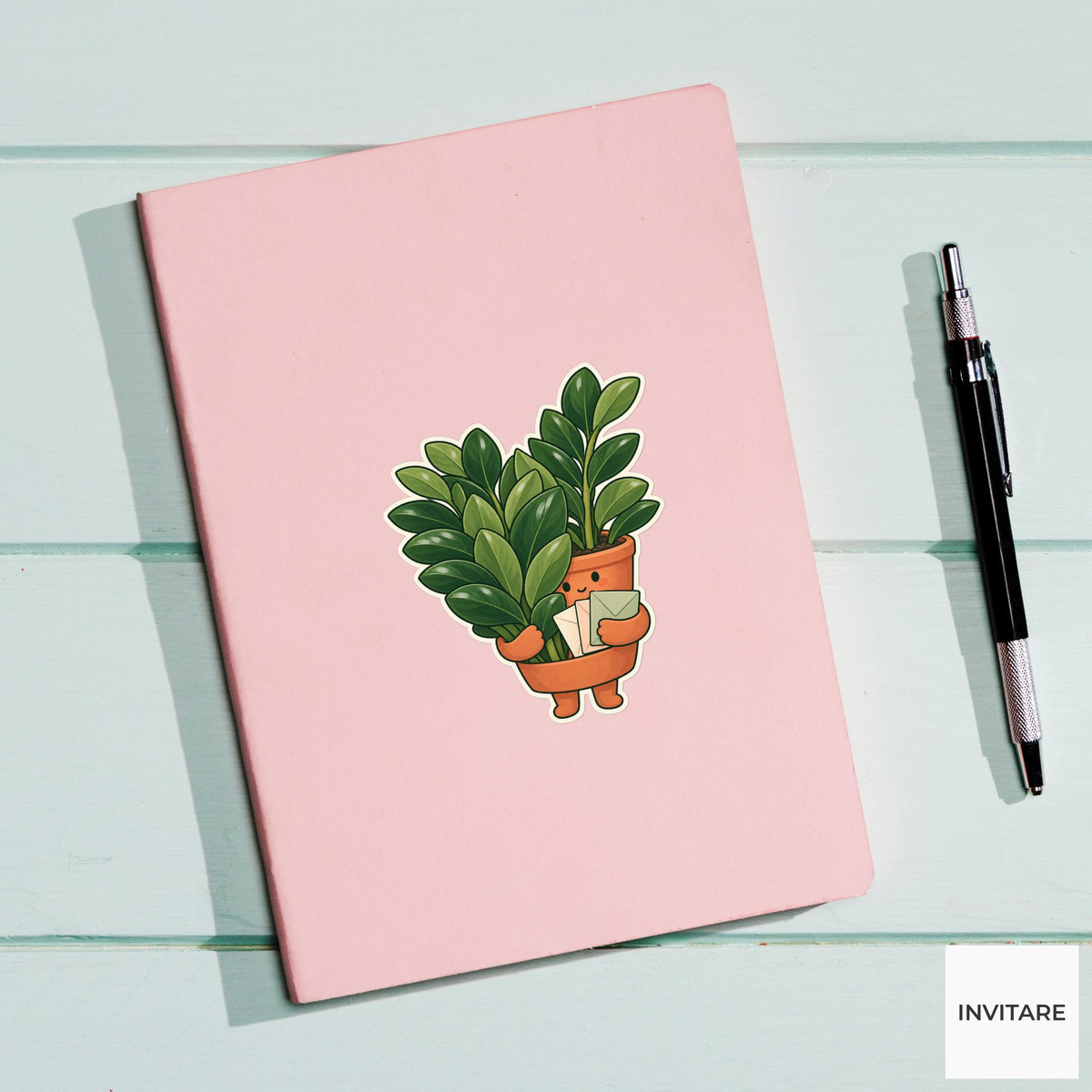 ZZ Plant Inbox Shield Sticker, Office Mood Plant, Planner and Notebook Decor, Coworker Gift