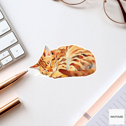 Watercolor Bengal Cat Sticker | Pet Art Decal