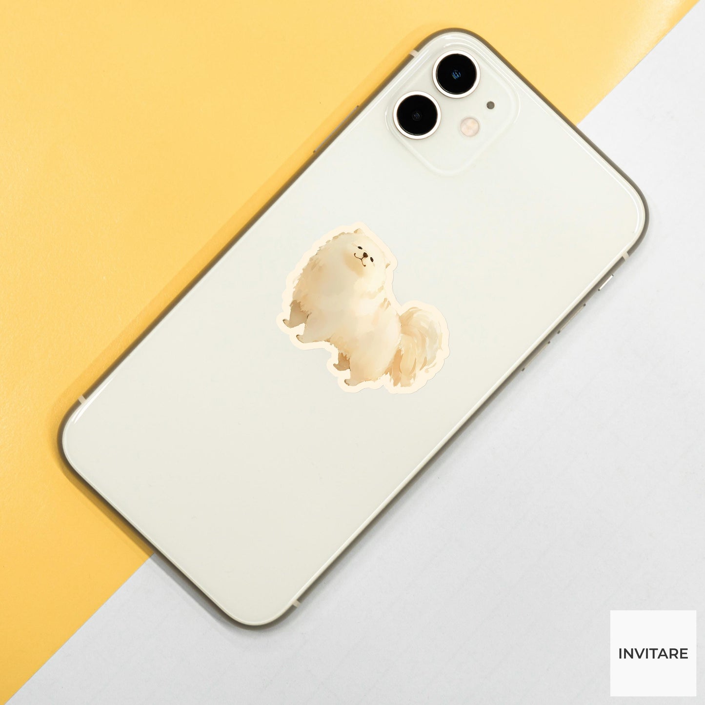 Watercolor Samoyed Sticker | Vinyl Dog Decal for Laptop, Water Bottle & Journal