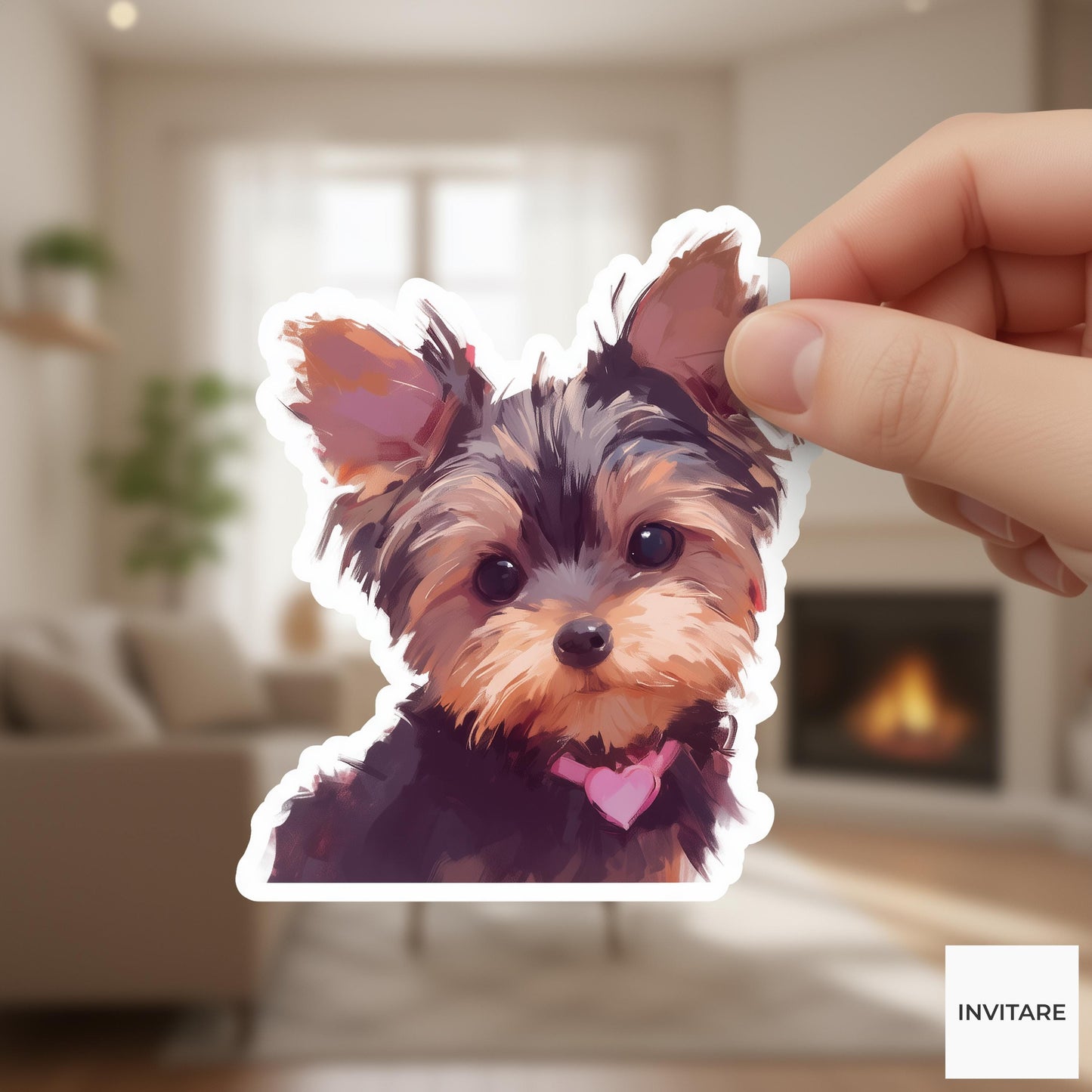 Watercolor Yorkshire Terrier Sticker | Yorkie Puppy Vinyl Decal for Laptop, Water Bottle & Journal