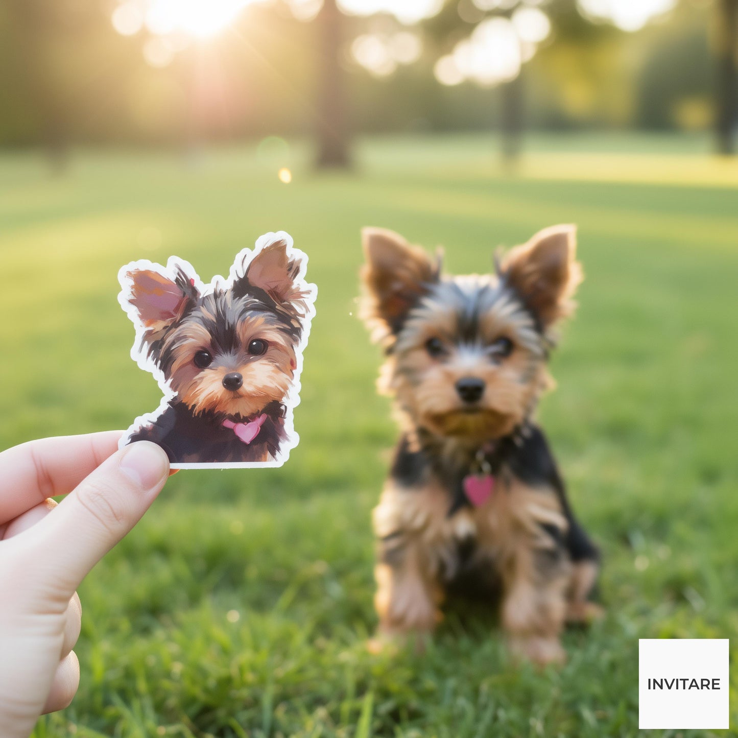 Watercolor Yorkshire Terrier Sticker | Yorkie Puppy Vinyl Decal for Laptop, Water Bottle & Journal
