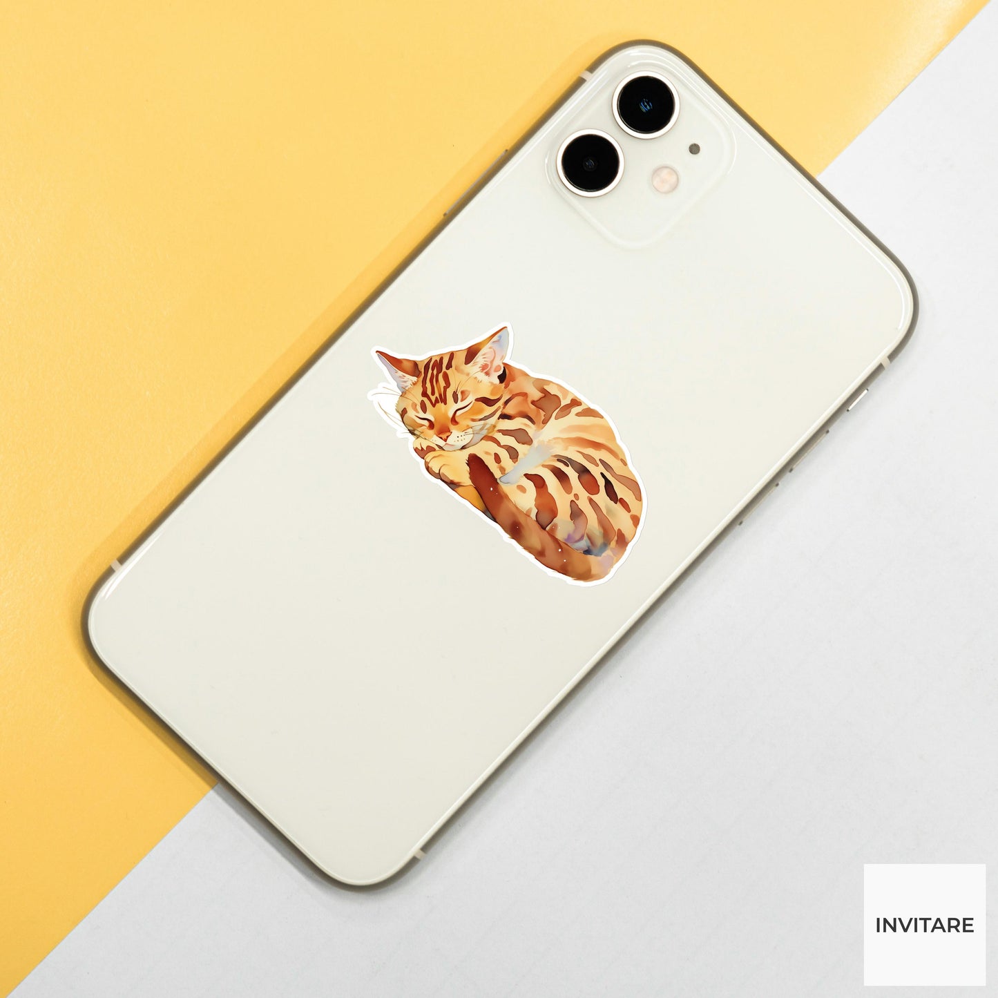 Watercolor Bengal Cat Sticker | Pet Art Decal
