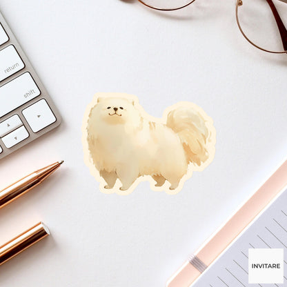 Watercolor Samoyed Sticker | Vinyl Dog Decal for Laptop, Water Bottle & Journal