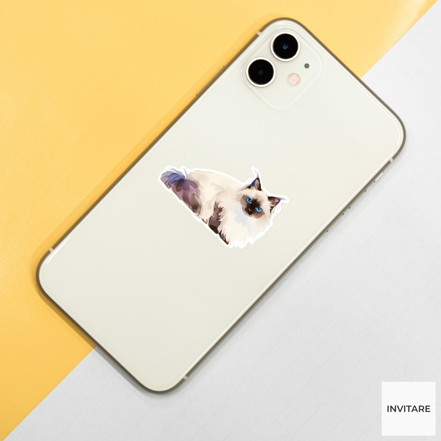 Watercolor Ragdoll Cat Sticker | Adorable Cat Art for Journals & Laptops