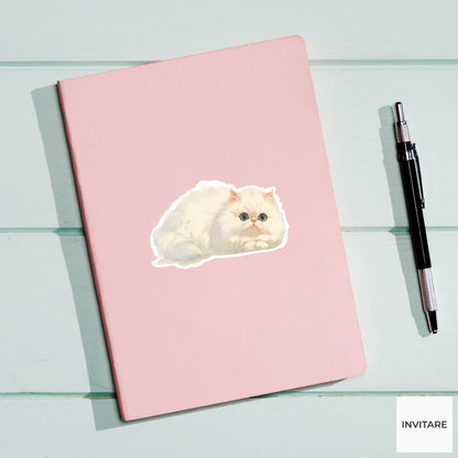 Watercolour Persian Cat Sticker | Charming Cat Lover Gift