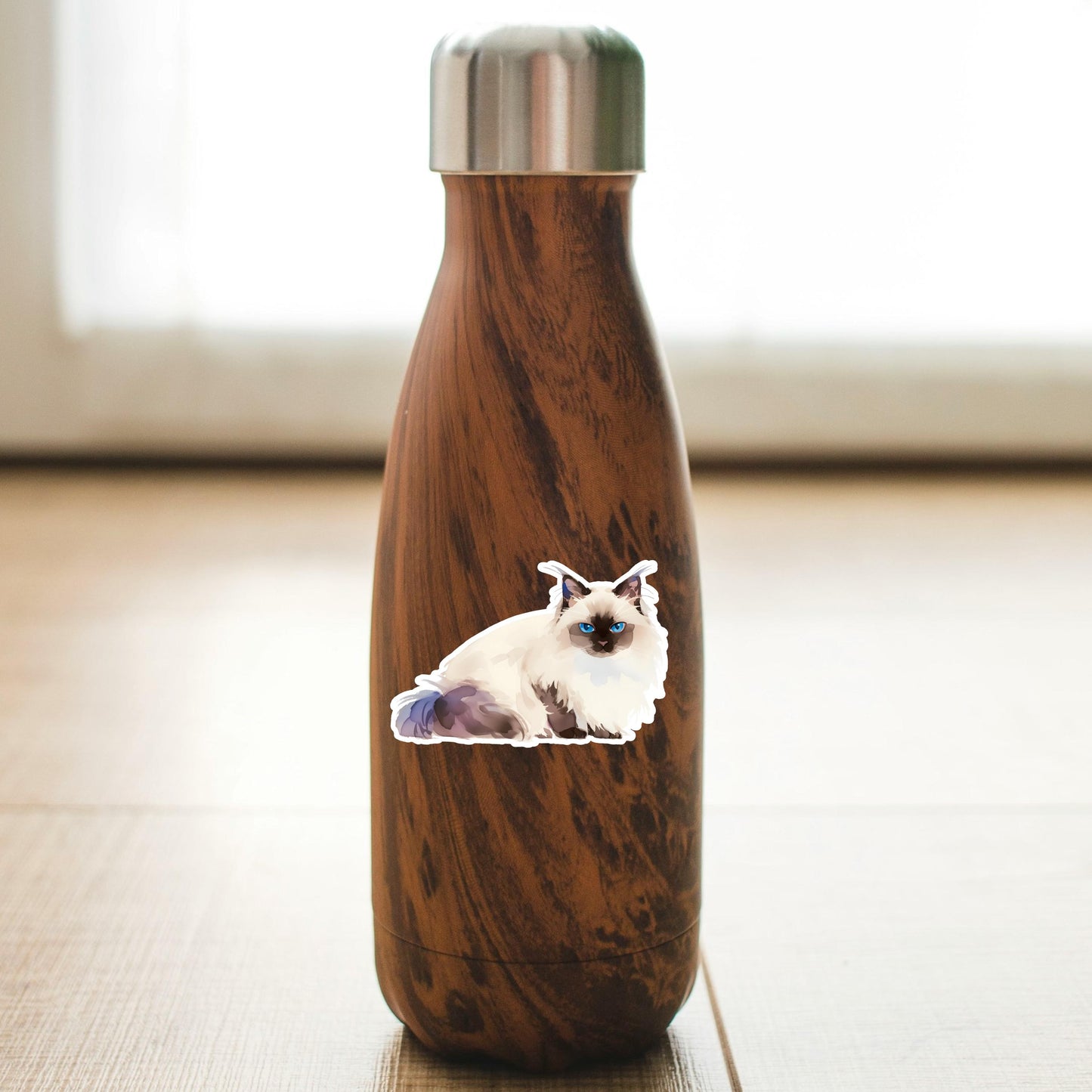 Watercolor Ragdoll Cat Sticker | Adorable Cat Art for Journals & Laptops