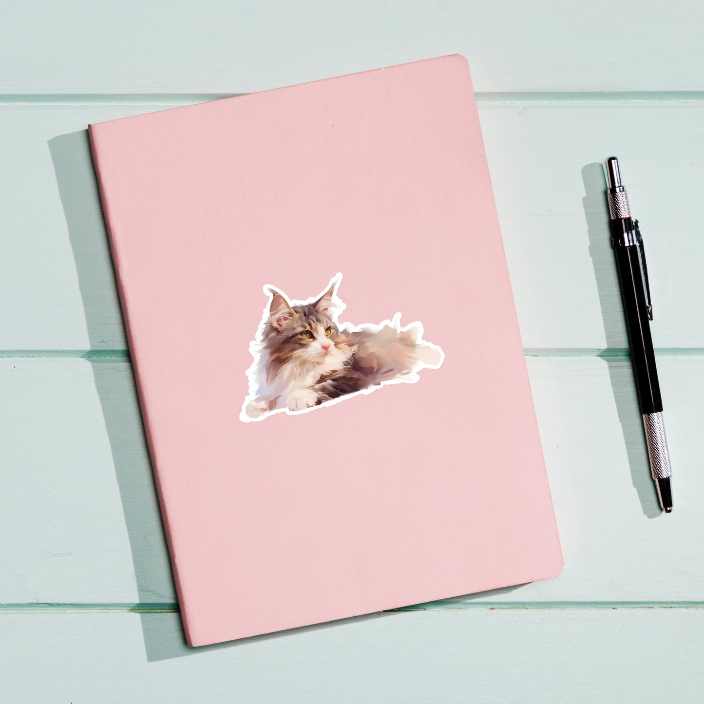 Maine Coon Sticker | Watercolour Design for Cat Lovers