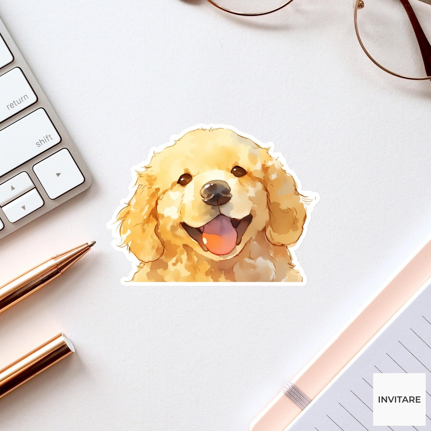 Golden Retriever Dog Sticker | Weather-Resistant Vinyl Pup Decal