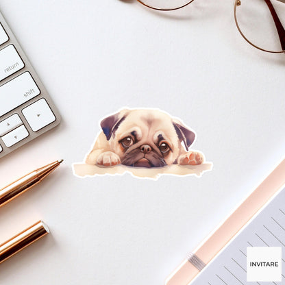 Pug Vinyl Sticker | Dog Lover Puppy Decor