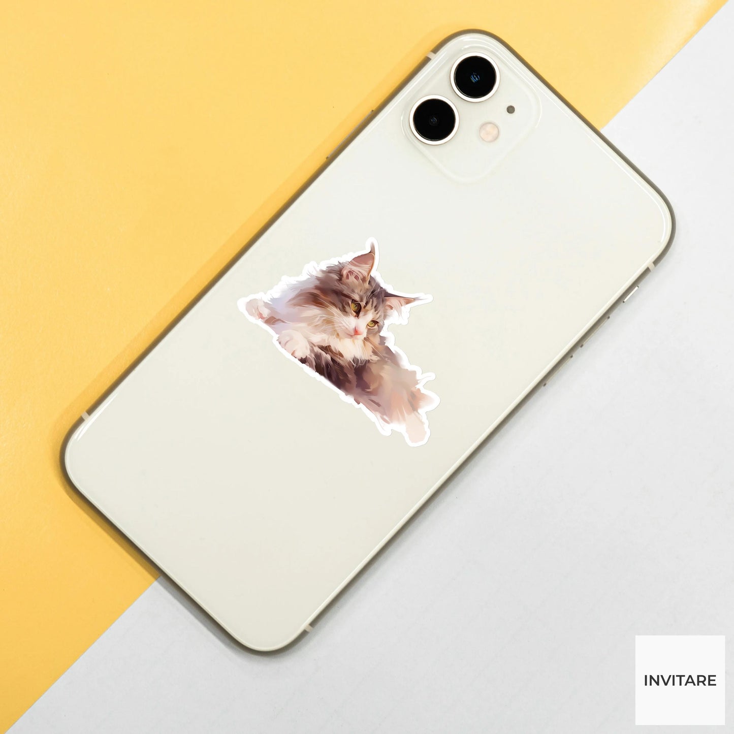 Maine Coon Sticker | Watercolour Design for Cat Lovers