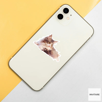 Maine Coon Sticker | Watercolour Design for Cat Lovers
