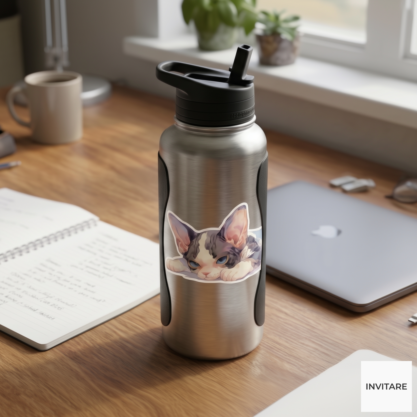 Devon Rex Sticker | Watercolour Cat Design for Pet Lovers