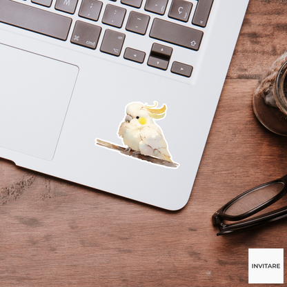 Adorable Watercolour Cockatoo Parrot Sticker | Perfect for Your Pet Collection!