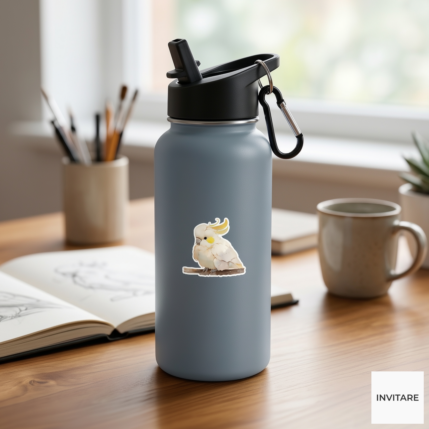 Adorable Watercolour Cockatoo Parrot Sticker | Perfect for Your Pet Collection!