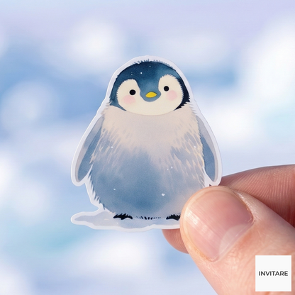 Adorable Watercolour Penguin Vinyl Sticker | Animal Lover Gift