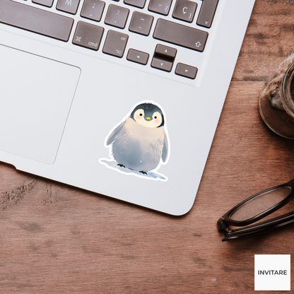 Adorable Watercolour Penguin Vinyl Sticker | Animal Lover Gift
