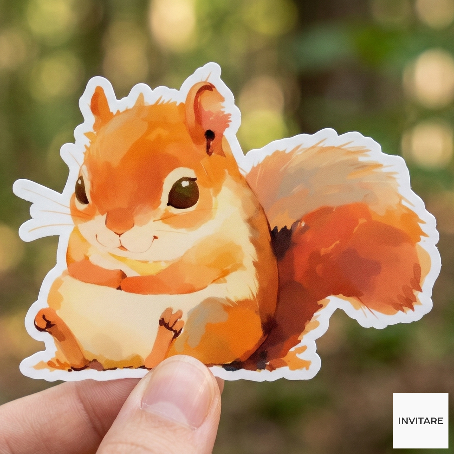 Adorable Watercolour Squirrel Sticker | Nature Lovers Gift