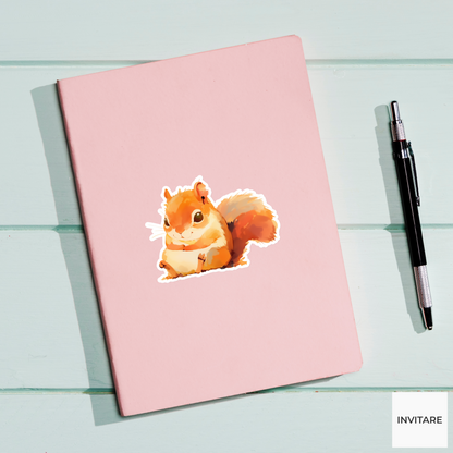 Adorable Watercolour Squirrel Sticker | Nature Lovers Gift