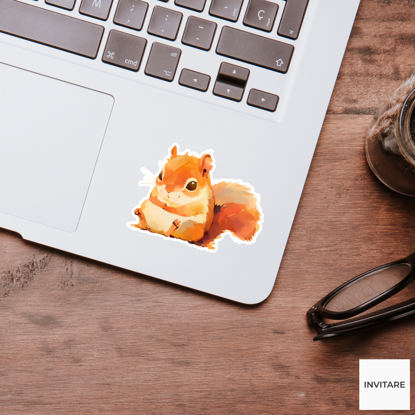 Adorable Watercolour Squirrel Sticker | Nature Lovers Gift