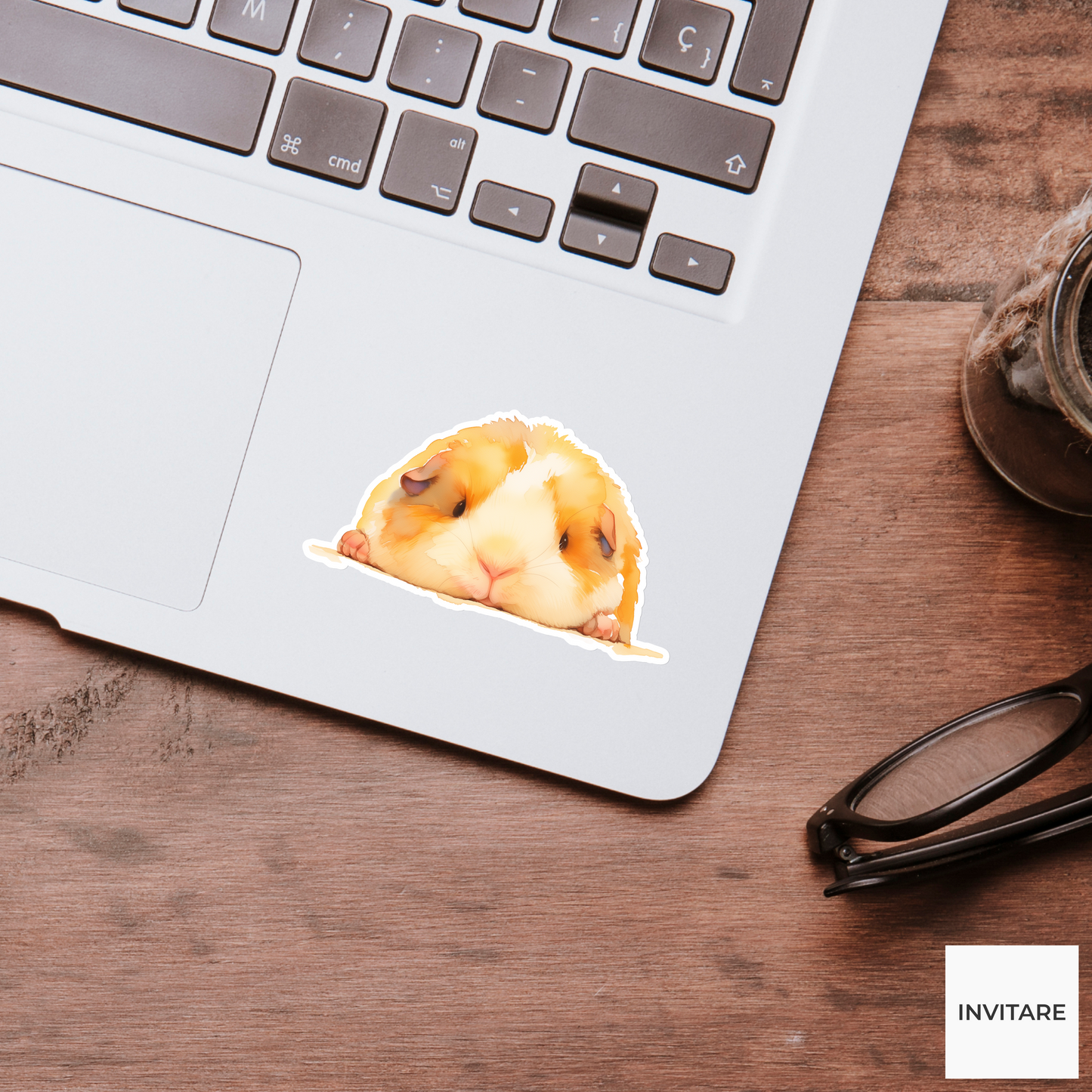 Adorable Watercolour Guinea Pig Sticker | Decal for Laptops & Journals