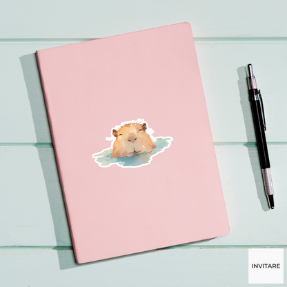 Adorable Watercolour Capybara Sticker | Gift for Nature Lovers