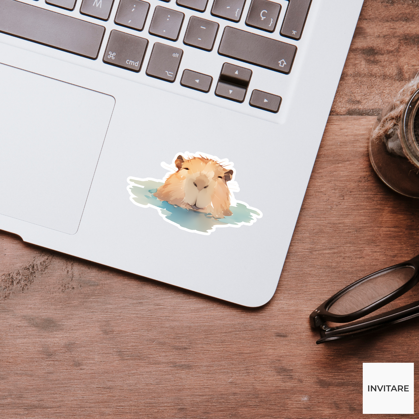 Adorable Watercolour Capybara Sticker | Gift for Nature Lovers