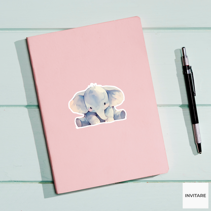Whimsical Watercolour Elephant Vinyl Sticker | Gift for Animal Lover | Decal for Kids' Rooms