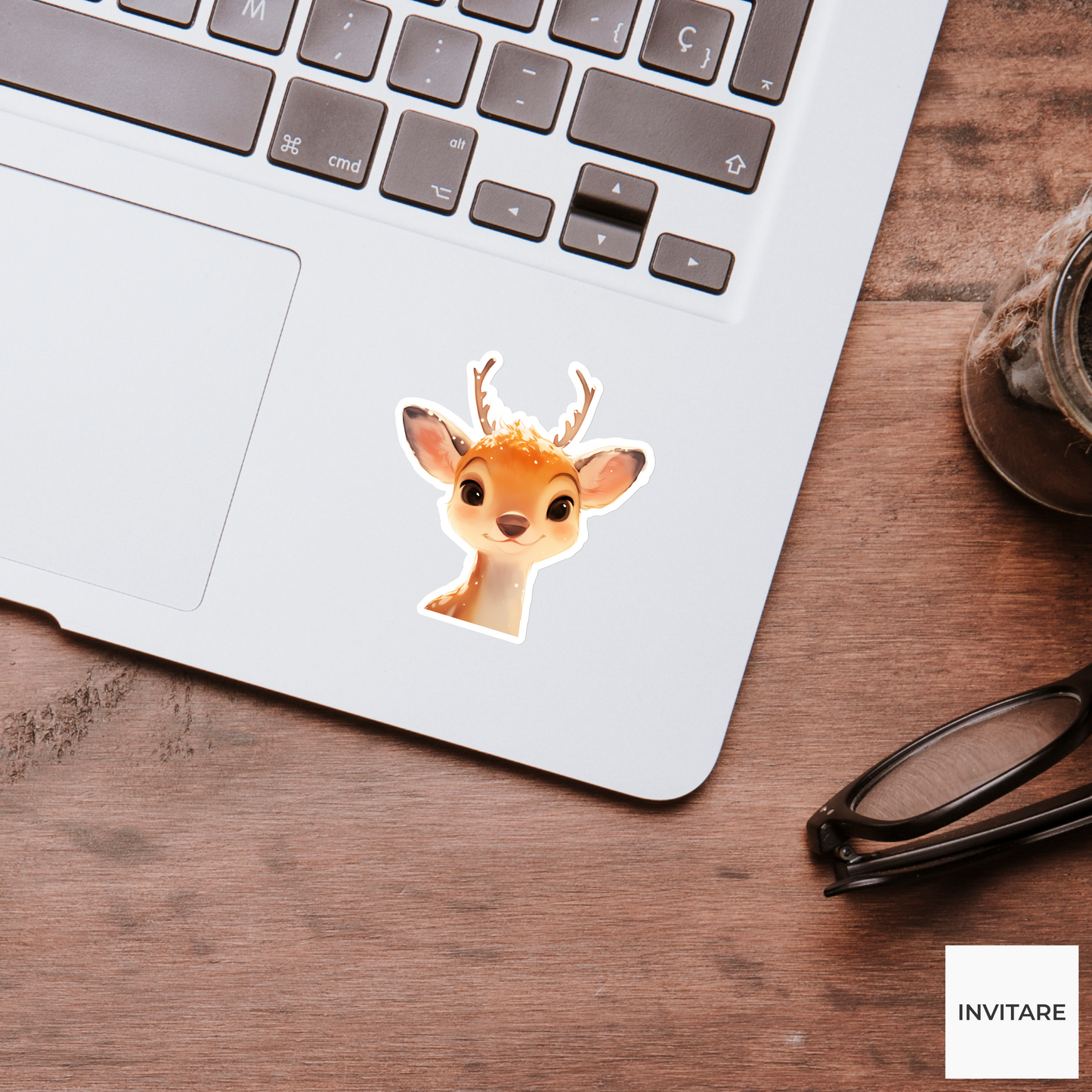 Adorable Watercolour Deer Vinyl Sticker | Decal for Laptops| Gift for Animal Lovers