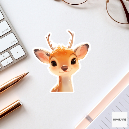 Adorable Watercolour Deer Vinyl Sticker | Decal for Laptops| Gift for Animal Lovers