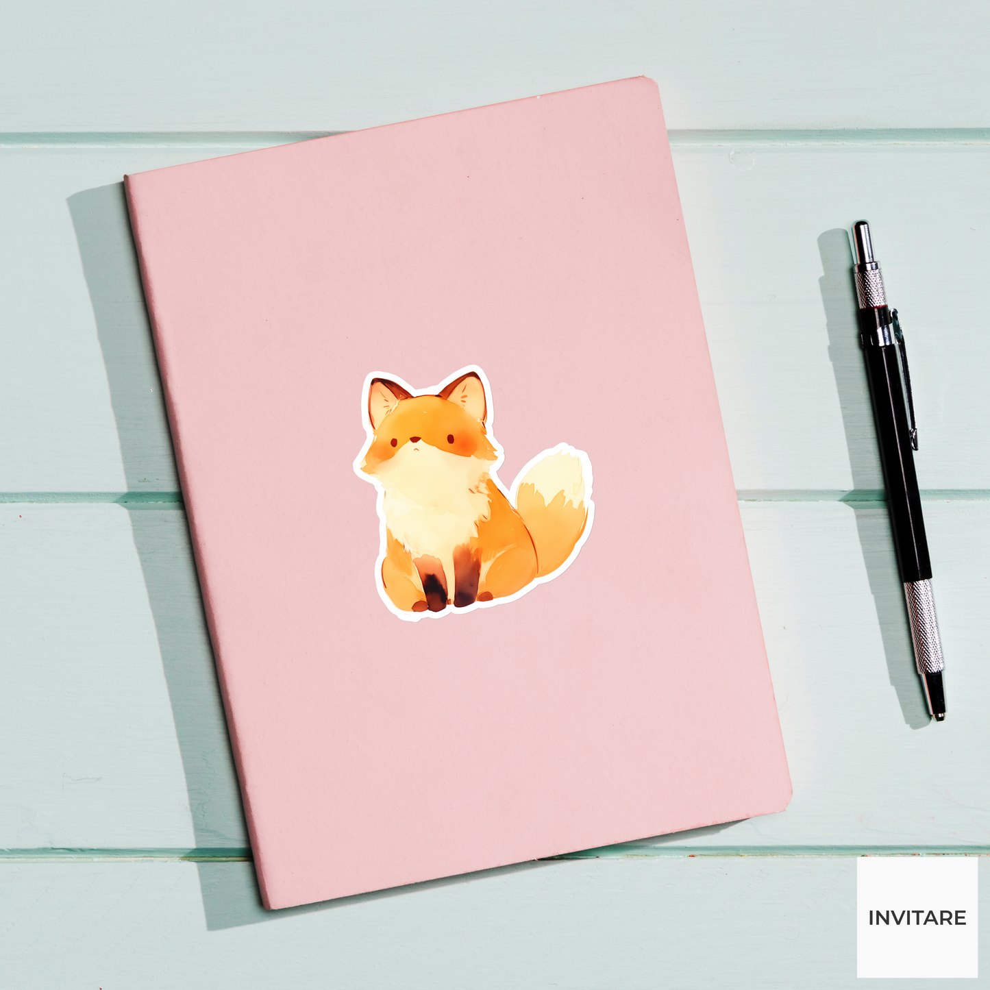 Adorable Watercolour Fox Sticker | Vinyl Decor for Your Laptop | Gift for Animal Lovers