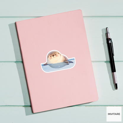 Adorable Watercolour Seal Vinyl Sticker | Gift for Animal Lover | Decal for Laptop and Bottles