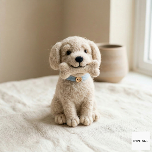 Adorable Needle Felted Dog Vinyl Sticker | Gift for Dog Lovers