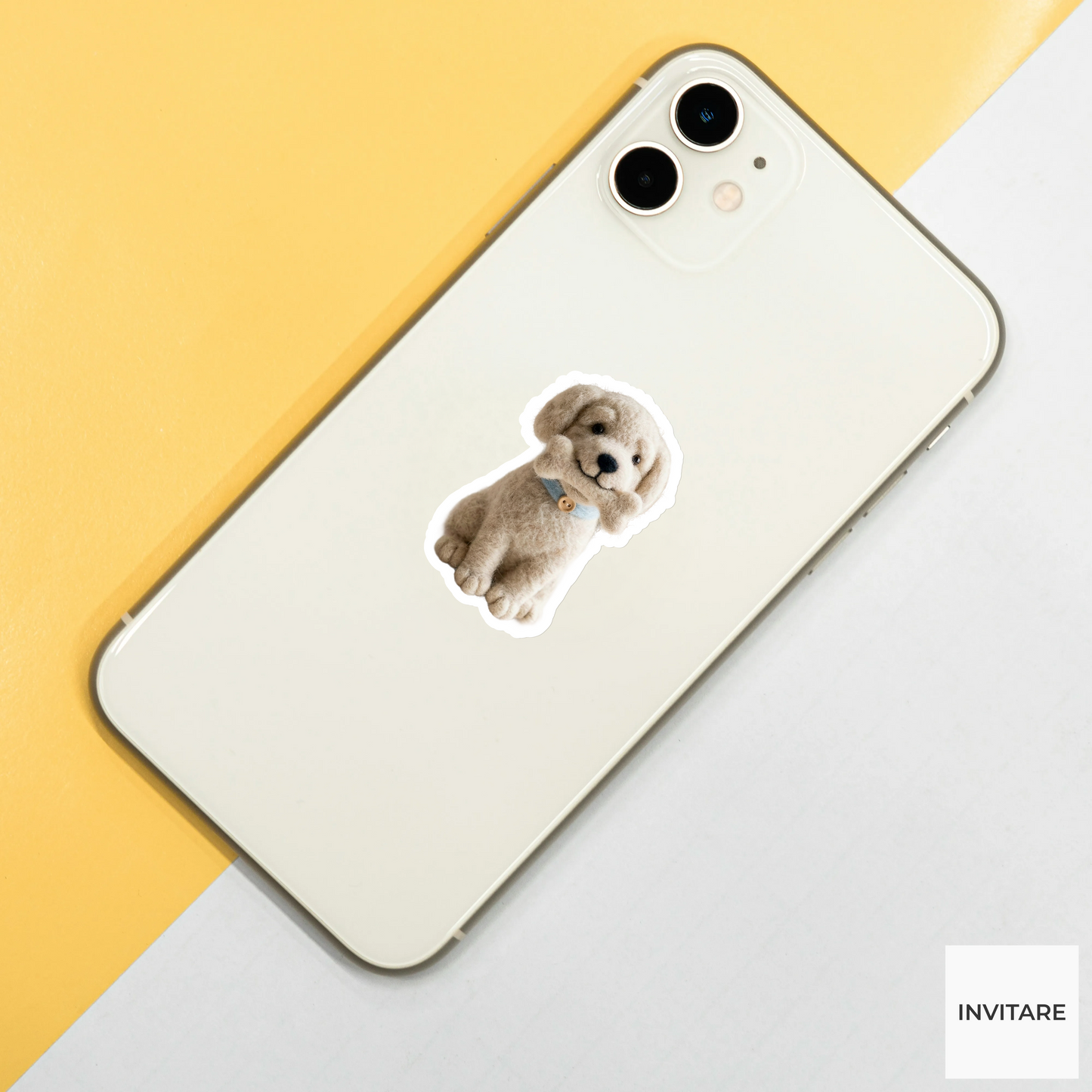 Adorable Needle Felted Dog Vinyl Sticker | Gift for Dog Lovers